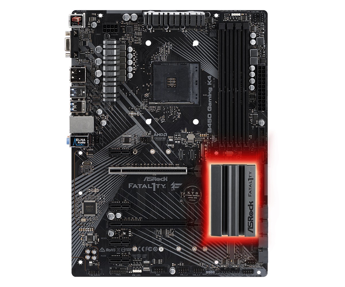 Płyta główna ASRock Fatal1ty B450 Gaming K4 AM4 4DDR4 HDMI/DP ATX